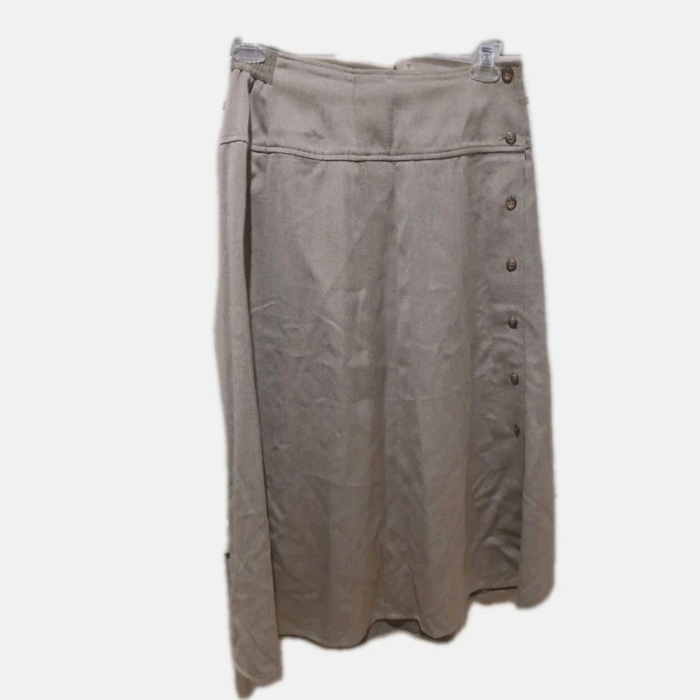 Vintage Tan Long Pleated Women's Skirt Liz Clairborne Plus Size:16 - Picture 2 of 10
